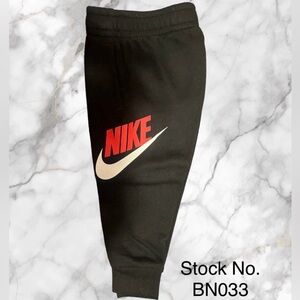 Nike Black Joggers with Red Logo and White Swoosh